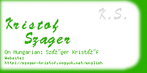 kristof szager business card